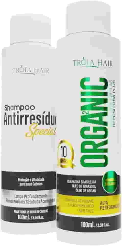 Kit Escova Progressiva Semi Definitiva Organic 100ml Tróia Hair