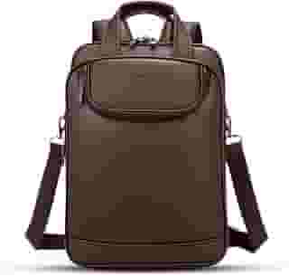 Mochila Couro Reforçada Executiva Grande Mochila para Notebook Trabalho Viagem Escola com Cabo de Aço Impermeável