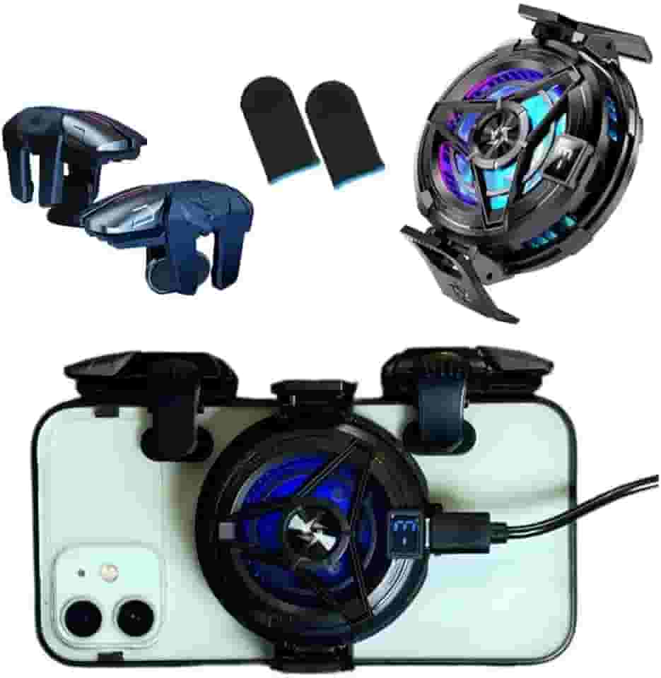 Kit Celular Gamer - Cooler Gamer Celular + Gatilho Duplo Pro + Luva Anti-Suor