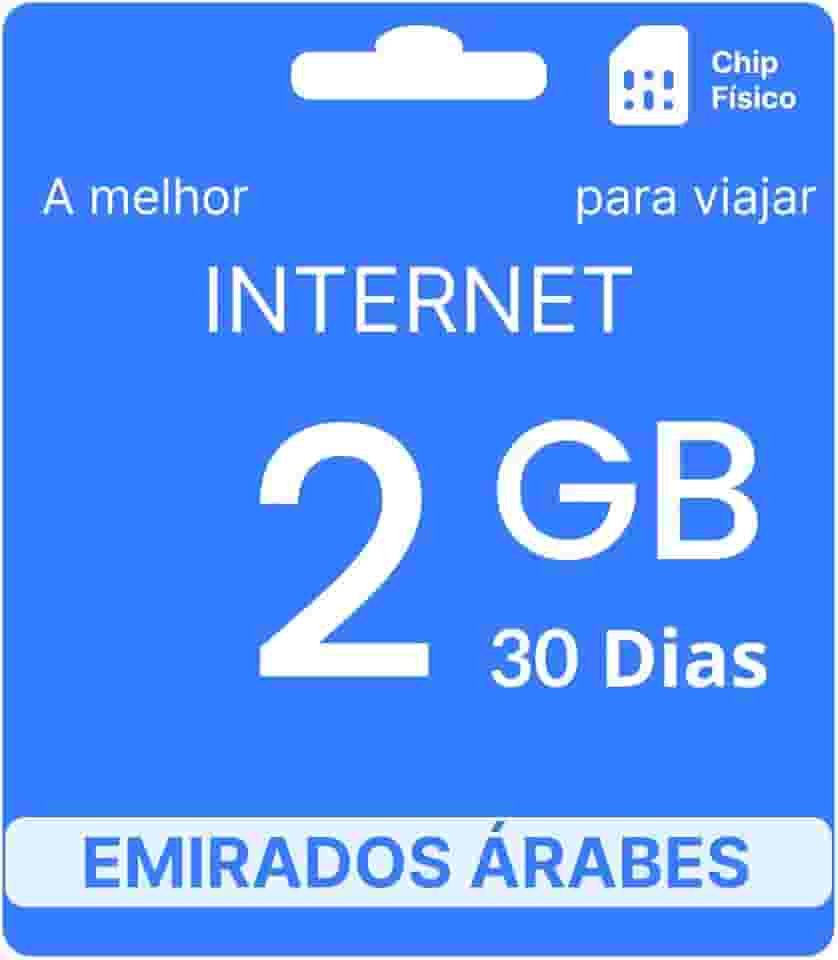 Chip Internacional Dubai - 2GB - 30 Dias - simfinity