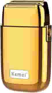 KEMEI Navalhas elétricas para homens, barbeador elétrico profissional sem fio todo de metal, lâminas de titânio de lítio, aparador de barba facial recarregável por USB, dourado (TX1 ouro)