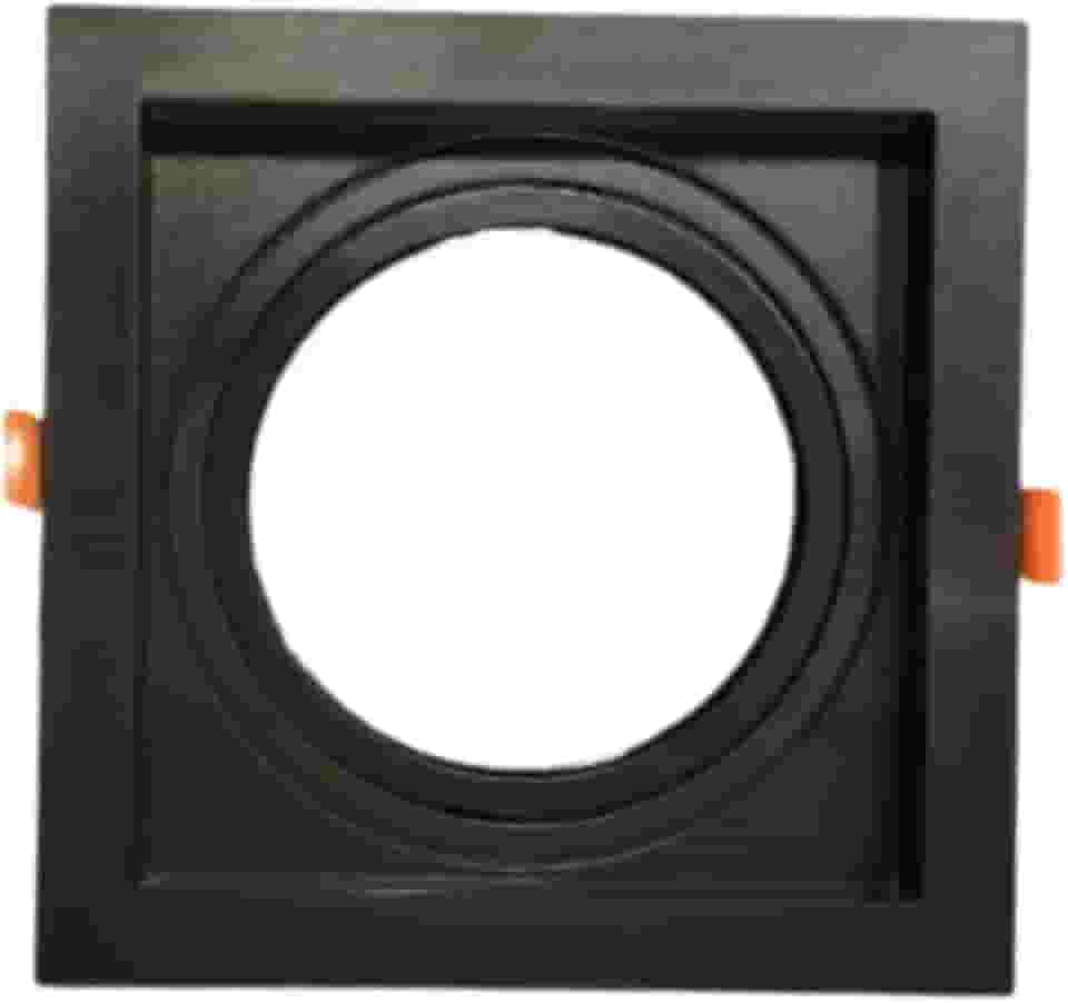 Spot de Embutir Recuado AR111 17x17cm – Base GU10, Direcionável, Design Moderno em Preto ou Branco para Iluminação Decorativa – Uso Interno IP20 (Preto)