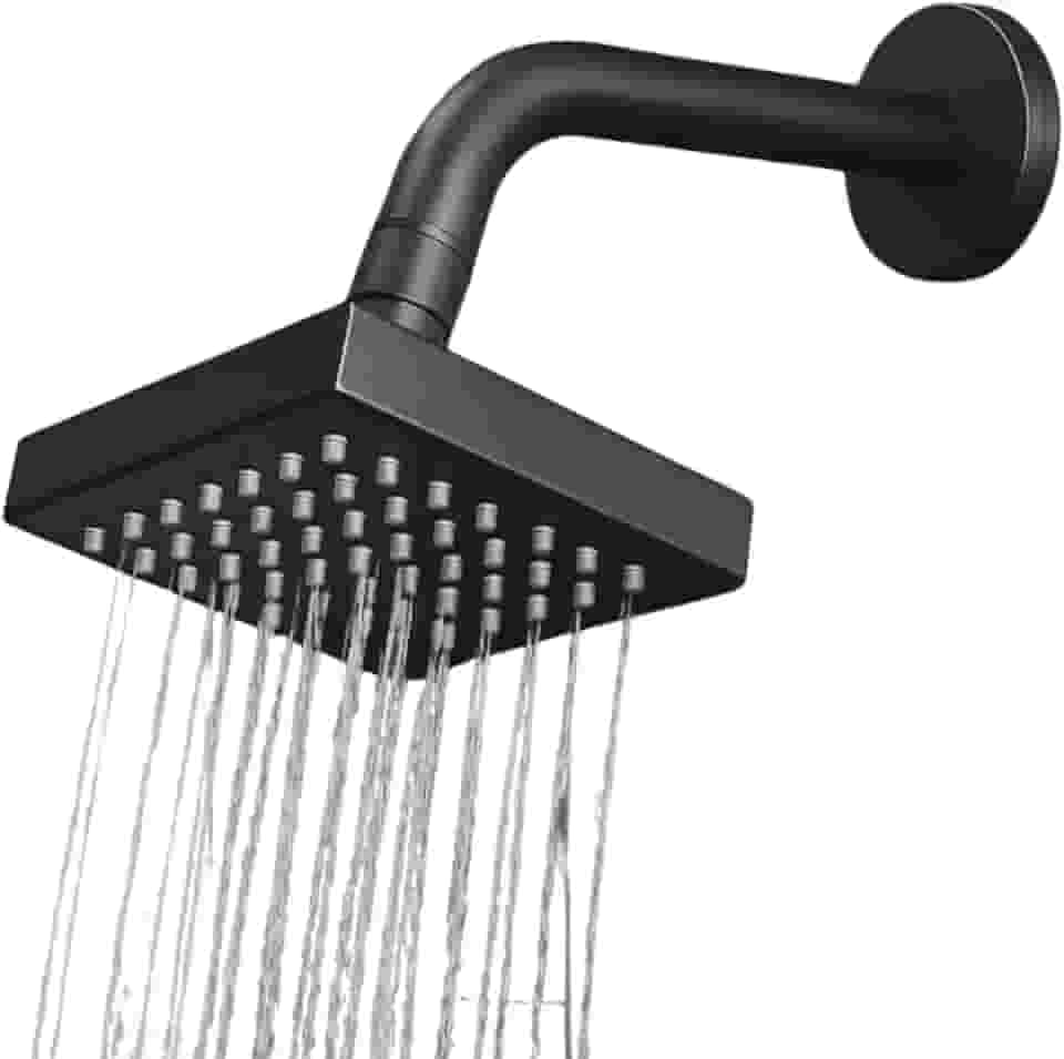 Ducha Quadrada Chuveiro Articulável Solar Gás Preto Fosco