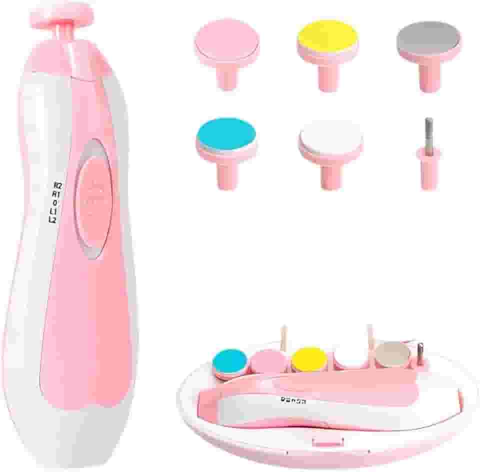 Cortador Unha Bebê - Kit Manicure Completo Aparador Lixa Recém Nascido Seguro Silencioso Luz Led Diversas Idades