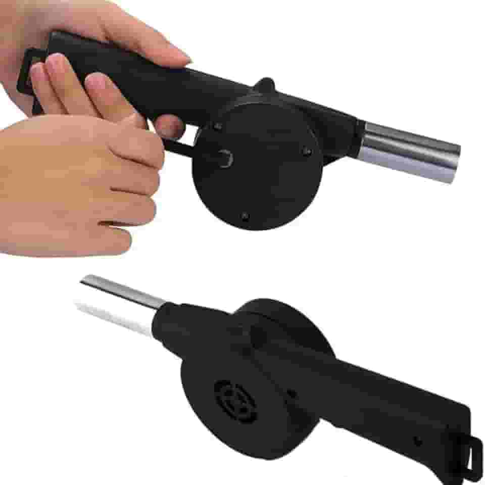 Acendedor Soprador de Churrasqueira Lareira Carvão Manual Manivela Ventilador Faça Brasa Fogo Rápido Preparo Gourmet PREMIUM