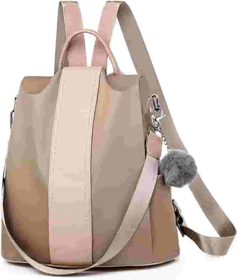 Mochila Feminina Antifurto Pequena Para Viagem Passeio Impermeável Leve Bolsa Com Alça De Ombro E Chaveiro Decorativo Design Moderno Exclusivo - ZAFIN