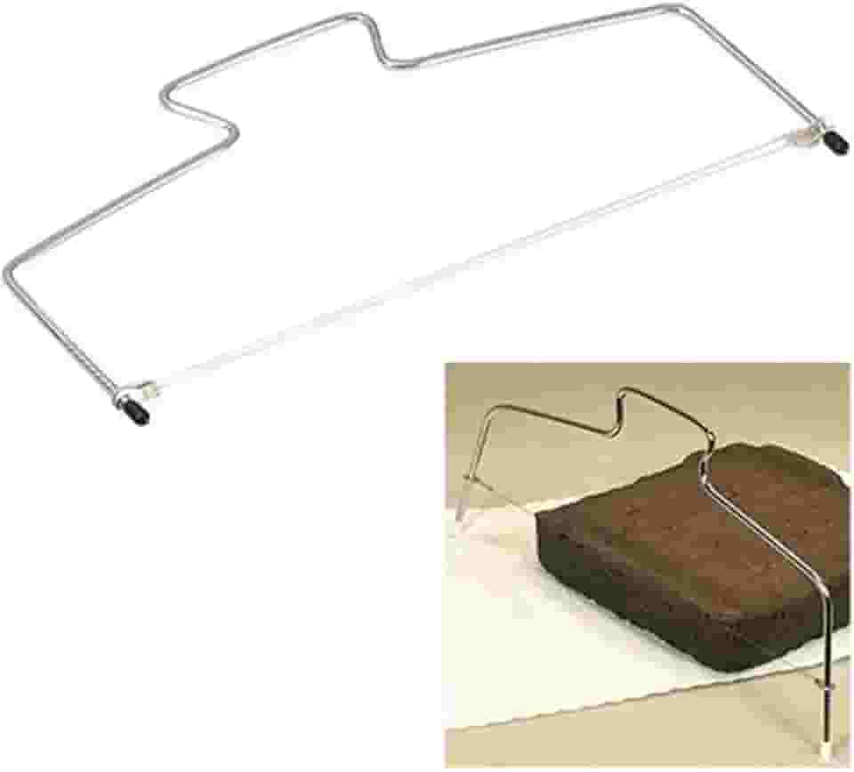 Cortador Nivelador Fatiador De Bolo Fio Duplo 32cm Ajustável Em Aço Inox