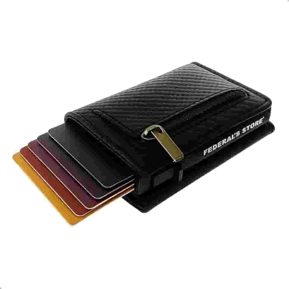 Carteira Com Fecho Magnetico Imã Slim Rfid Antifurto Compartimento Exclusivo Para Cnh Dinheiro Compacta do Futuro Completa Inteligente Mágica Porta Cartão Pop Up ML04 Federal's Store