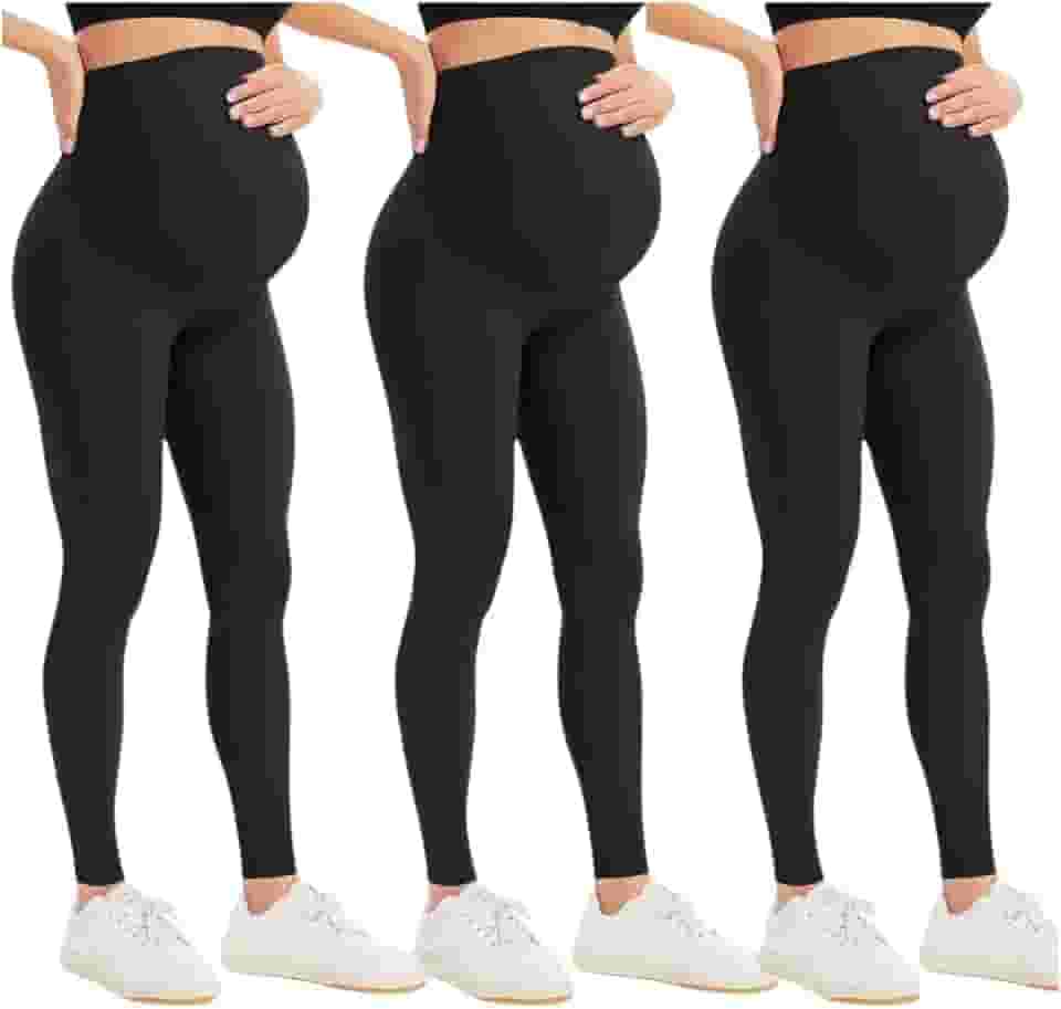 Kit 3 Legging Gestante Calça Para Grávida Conforto E Sustentação Barriga Roupa Maternidade Suplex