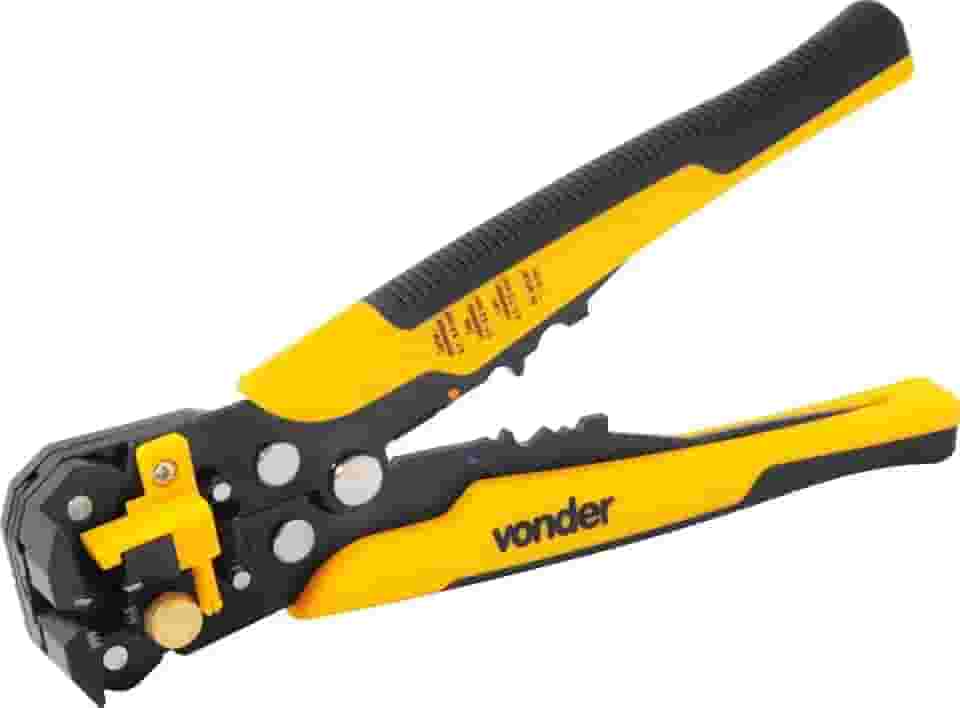 Alicate Automático, Ajustável, Desencapador e Crimpador de Fios, Amarelo/Preto, 203mm - 8' Vonder