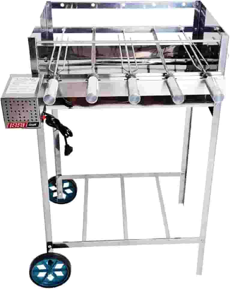 Churrasqueira Portátil com Rodinha e Grill Giratório 5 Espetos Issi Grill