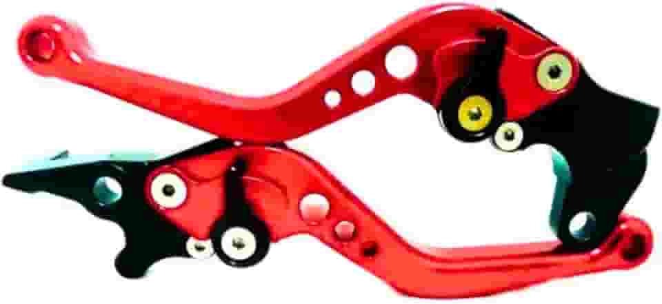K Manete Esportivo Regulável, Vermelho e Preto, para Freio a Disco CG Titan/Fan 125/150/160, Par de Manetes para Embreagem e Freio