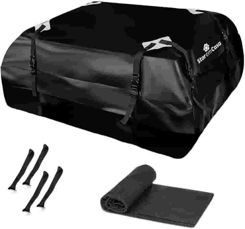 Bagageiro de Teto Dobrável 415L para Carro Impermeável Porta Bagagem Dobrável Universal Leve Fácil de Instalar Ideal para Viagens Camping e Aventura - StaremCasa