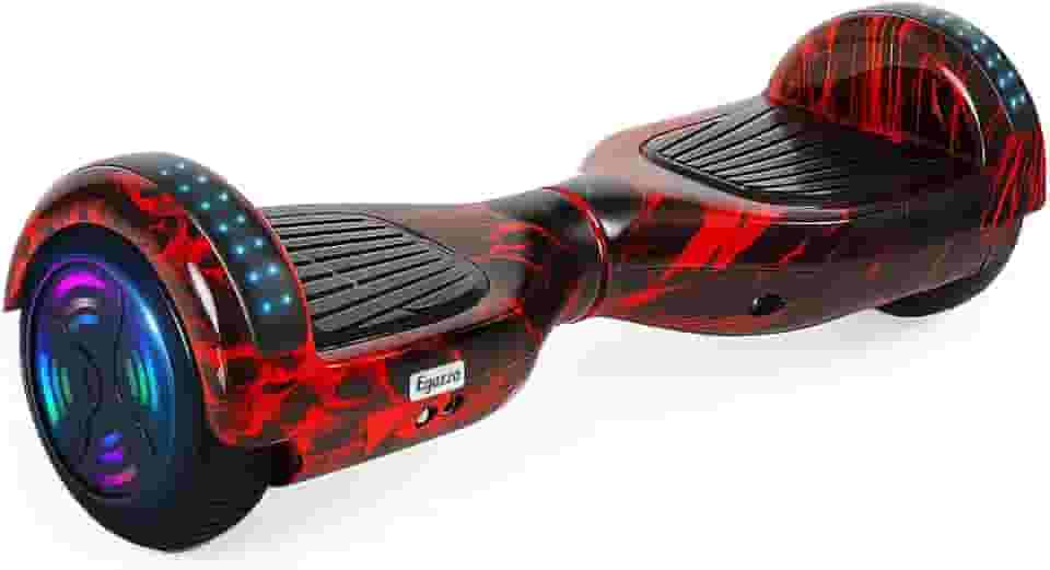 Egazza K5 Hoverboard Chama Vermelha', Scooter de Equilíbrio 6,5' com Bluetooth e Luzes LED para Crianças e Adolescentes