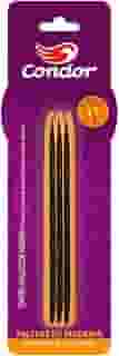 Kit com 3 Palitos Para Unhas em Madeira Durável, Condor, Marrom, Pequeno