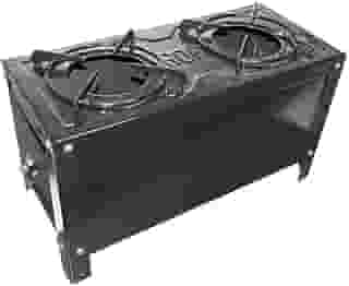 Roa Fogão a Lenha 2 Bocas Portátil com Grelha Esmaltada