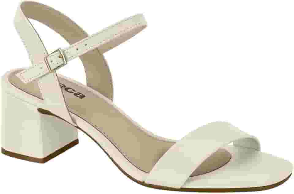 Sandalia Feminina Moleca Salto Bloco Tira Napa