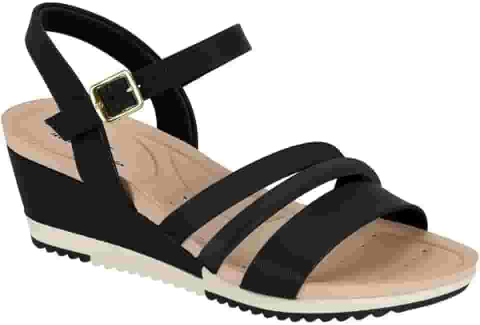 Sandália Anabela Feminina Modare com Tiras e Detalhes em Strass – Leve e Moderna