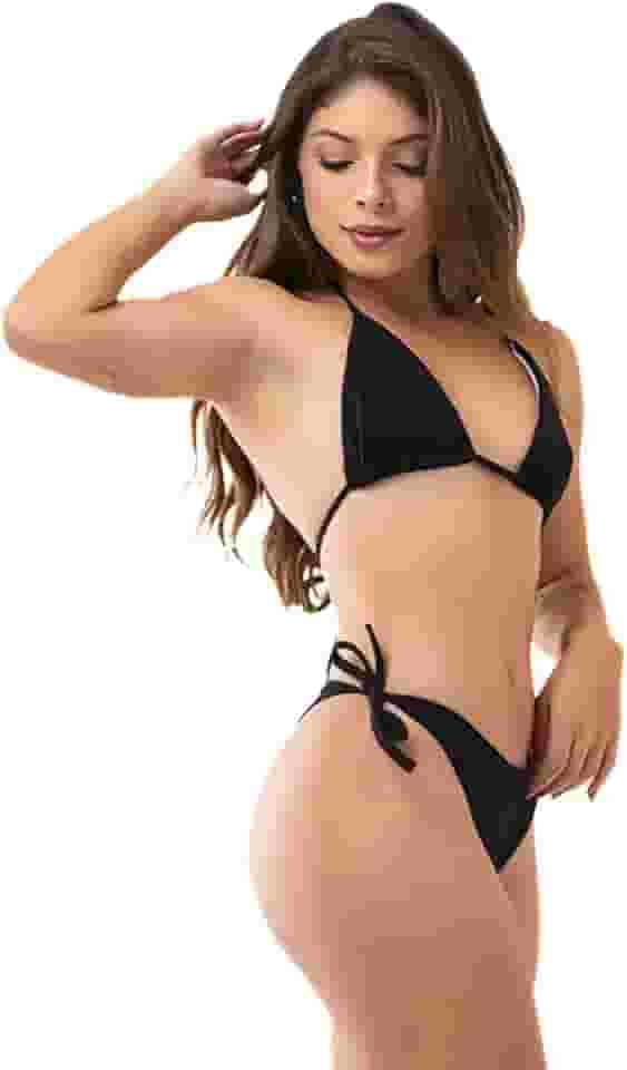 Biquíni Cortininha de Fio Amarração Lateral Moda Praia