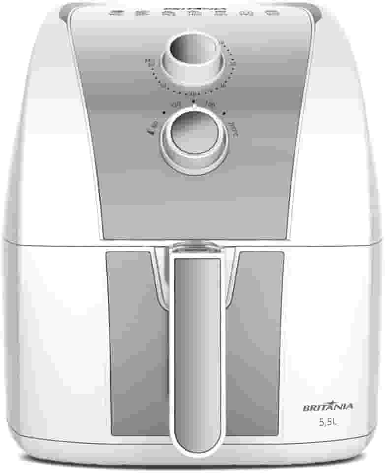 Fritadeira Air Fryer Britânia 5,5 L Revestimento Redstone BAF52 1500W Branco com Inox 127V