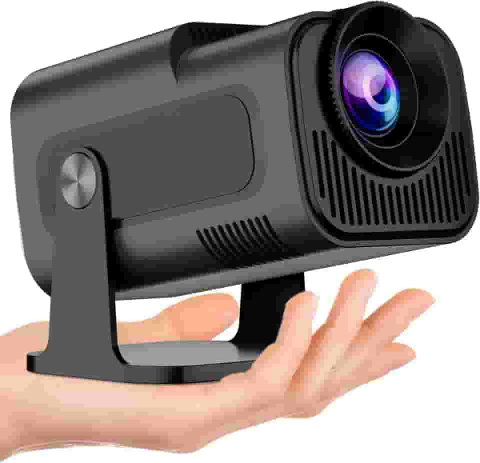 ZDSSY HY320 Mini, Projetor Portatil 5G Wifi 6, Bluetooth 5.0 e Android 11, Suporte 4K e 720P Nativo, 12,000 Lumens, Projetor Led com 4D/4P e Auto de Correccao, 180° Giratorio (EU Plug)