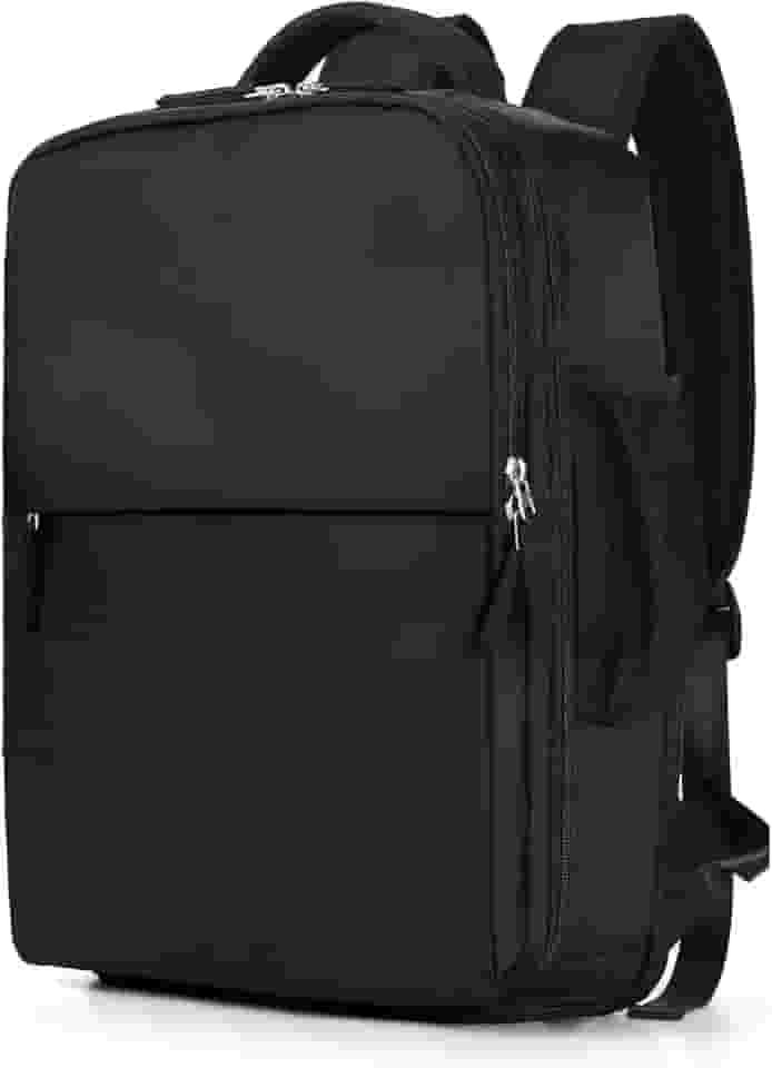 Mochila de viagem grande feminina, bagagem de mão, mochila impermeável para fazer trilha e esportes ao ar livre, mochila escolar, E preto