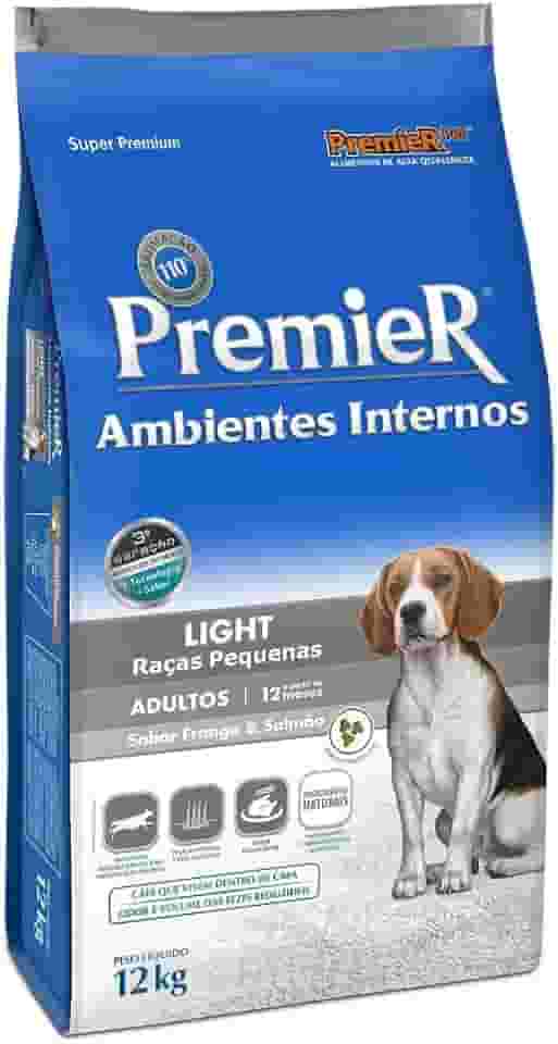 Premier Pet Ração Premier Ambientes Internos Light Para Cães Adultos Sabor Frango E Salmão 12Kg