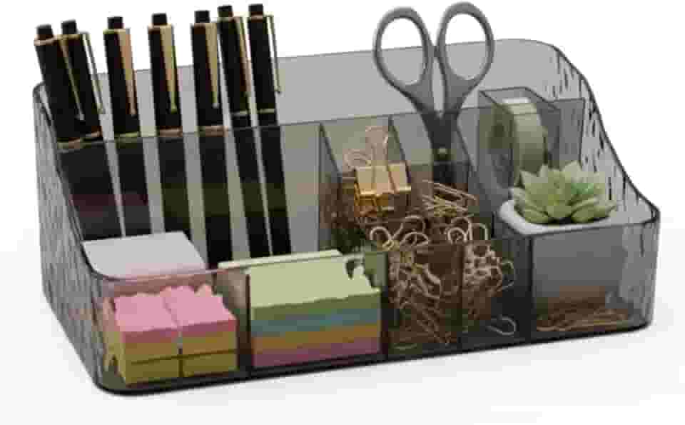 Organizador de Maquiagem Acrílico Transparente com 12 Compartimentos Porta Cosméticos e Pincéis Multifuncional