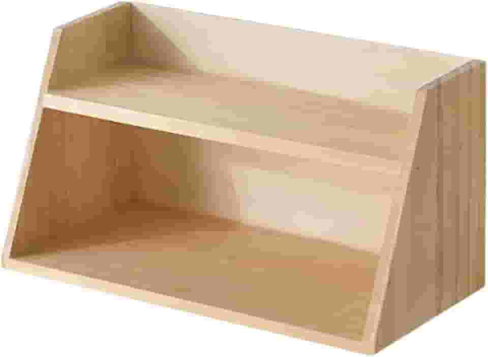 Baoblaze Organizador de de madeira, prateleira de armazenamento de madeira, organizador de maquiagem para quarto, penteadeira, decoração de banheiro, Cor de Madeira