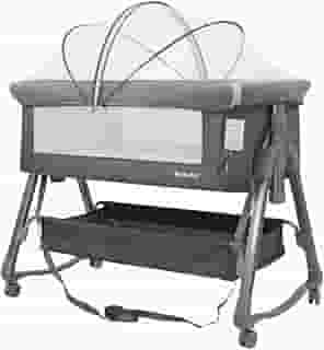 Berço Portátil Moises Co-bed Com Balanço Mosquiteiro e Cesto Cinza - KaBaby