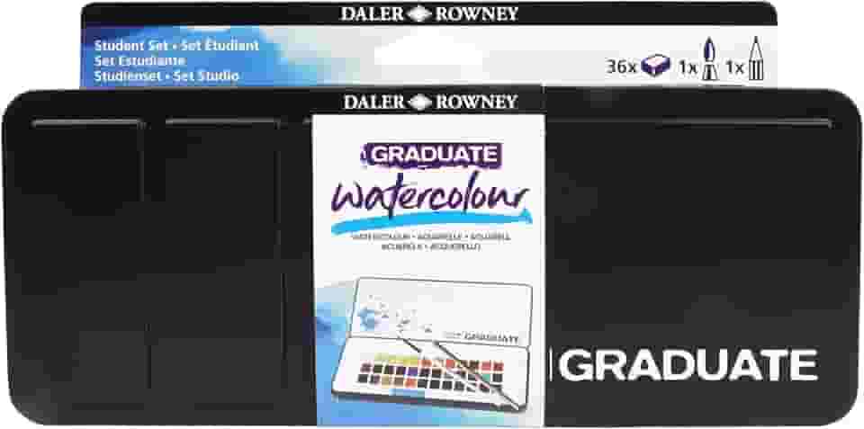 DALER ROWNEY Graduate Watercolor Aquarela em Pastilha com Estojo 36 Cores