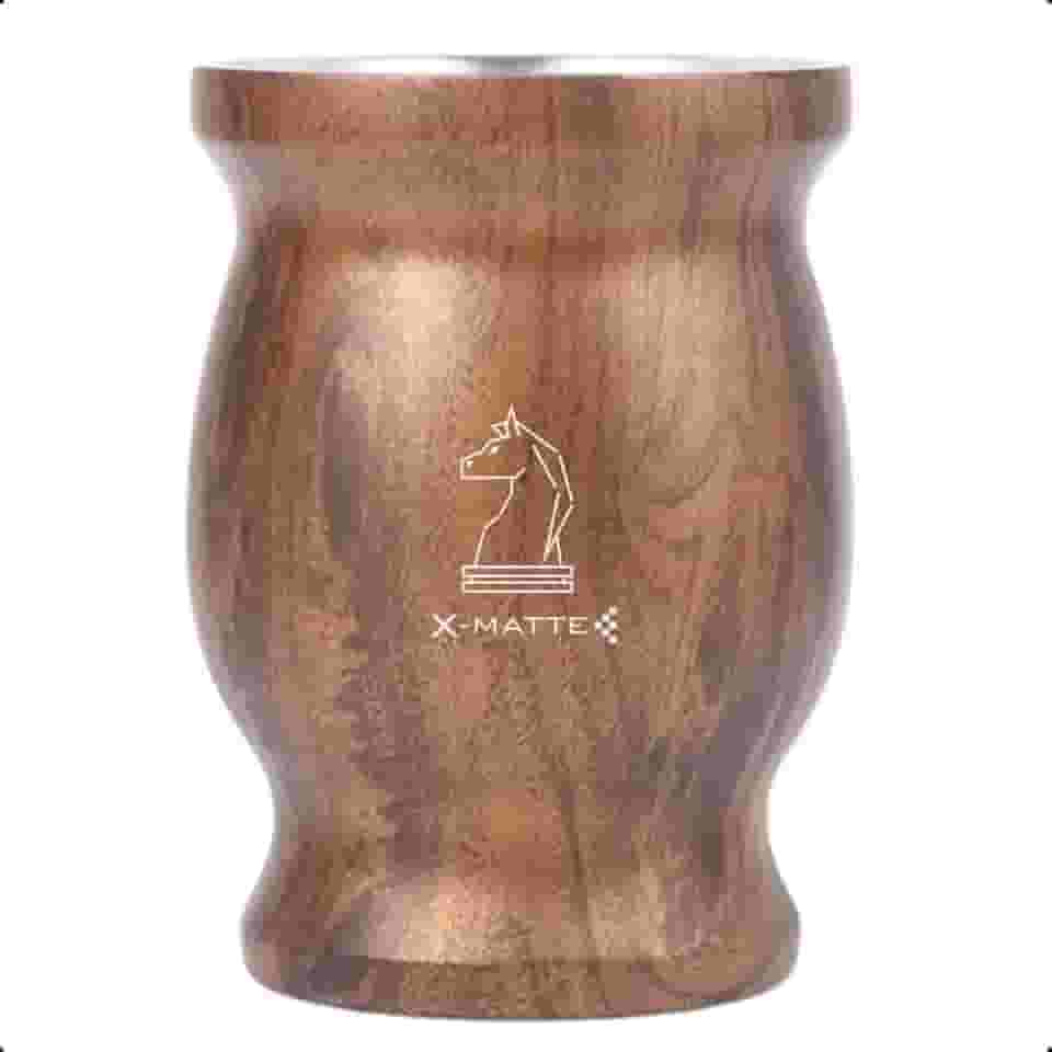 Cuia Térmica Amadeirada Mate Chimarrão Tererê De Aço Inox X-Matte