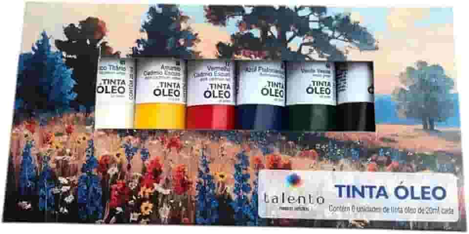 Kit 6 Tintas Tela Óleo Cores Tradicionais 20ml Talento Novo