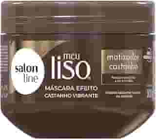 Salon Line, Meu Liso, Máscara, Matizador Castanho, Vegano - Para Cabelos Lisos, Ondulados, Alisados, Relaxados ou Quimicamente Tratados, 300g