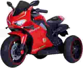 Moto Elétrica Infantil Super Moto 3 Rodas Vermelha com Som e Luz Frente e Ré