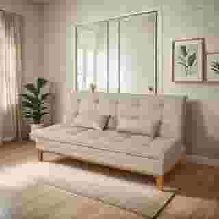 Sofá Cama Reclinável Casal 3 Lugares Suede Premium Ecom Home – Retrátil, Compacto, Confortável e com Almofadas Inclusas