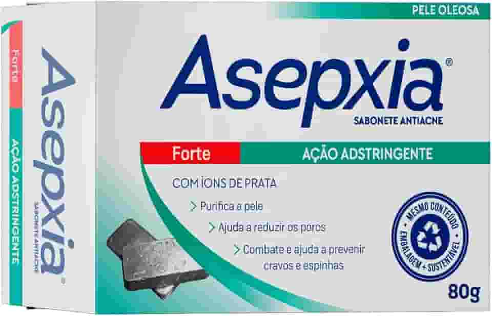 Asepxia Sabonete Forte 80g — Com Ácido Salicílico e Zinco | Reduz Espinhas e Cravos | Controle da Oleosidade e Brilho | Limpeza Profunda para Pele Oleosa