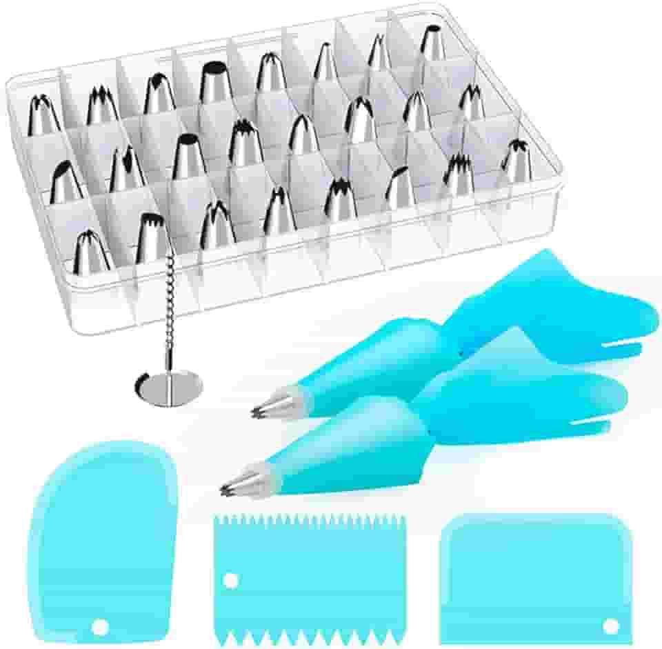 Jogo De Bicos Para Confeitar Em Inox - Kit Com 33 Peças