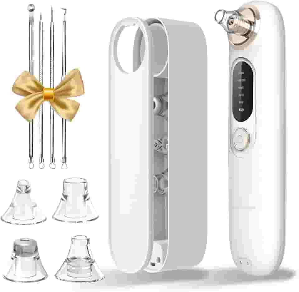 Sugador de Cravos, Máquina de Beleza Remoção de Cravo e Acne, Dispositivo de Sucção de Pontos Negros com 3 Modos e 6 Pontas de Sucção, Dispositivo de Sucção de Pontos Negros para Oxigenação e Hidratação Da Pele