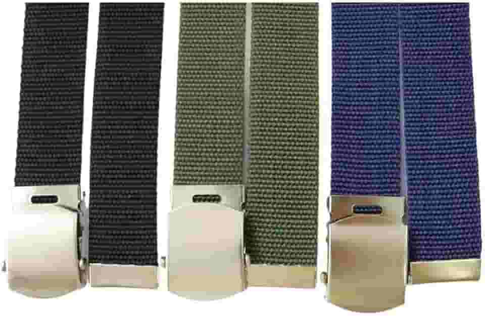 Kit 3 Cintos Masculino Militar em Nylon Polipropileno 3,5 cm de Largura com Fivela Militar de Regulagem