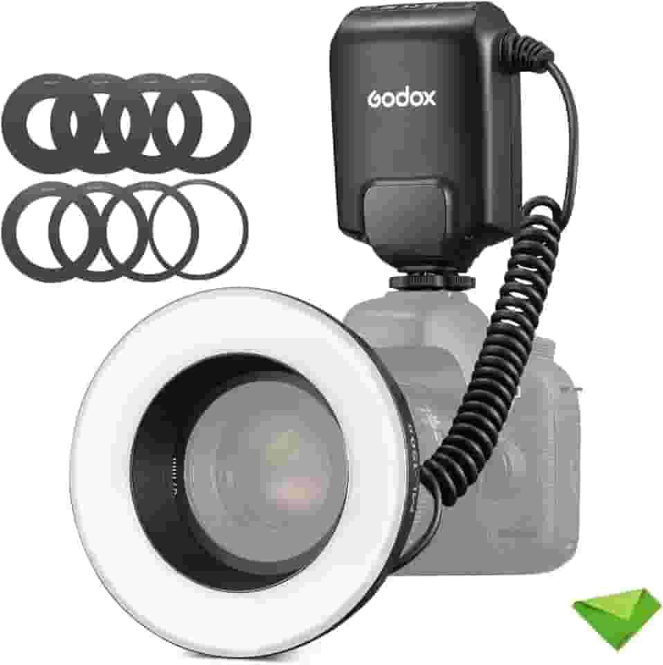 Godox ML-150II ML150II Macro LED Anel Flash Speedlite GN12 0.1-2s Tempo de Reciclagem 5800K±200K para Sony Canon Nikon etc Câmeras DSLR para Produção de Vídeo, Fotografia de Animais e Plantas