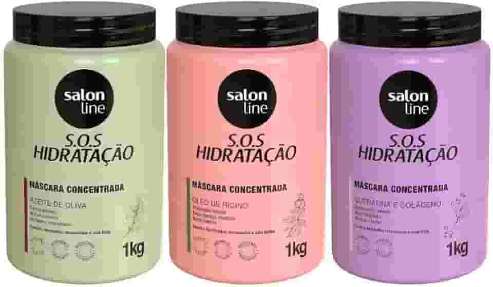 Salon Line, SOS Hidratação, Cronograma Capilar, Somente a Máscara Capilar Bio-Recostrução Não é Vegana - Para Cabelos Ondulados, Cacheados e Crespos, 1 kg