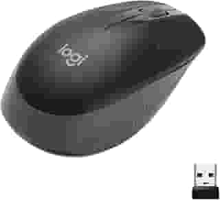 Mouse sem fio Logitech M190 com Design Ambidestro de Tamanho Padrão, Conexão USB e Pilha Inclusa - Cinza
