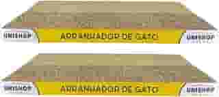 Kit 2 Arranhadores de Gato em Papelão Ondulado Anti Estresse Aparência de Madeira