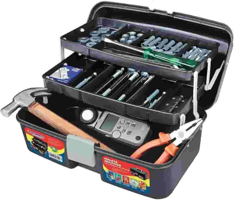 Maleta De Pesca 2 Bandejas Articuladas Preta Arqplast