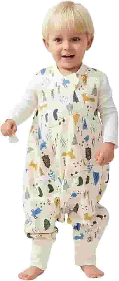 Duomiaomiao Saco de dormir infantil 100% algodão, leve, saco de dormir com pés, cobertor respirável e confortável para bebês