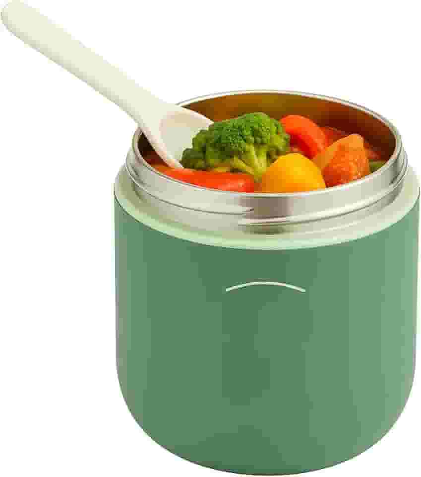 Pote Térmico Infantil 530ml Aço Inoxidável, Marmita Térmica Bebê Com Colher, Conserva 8h Quente Frio BPA Free