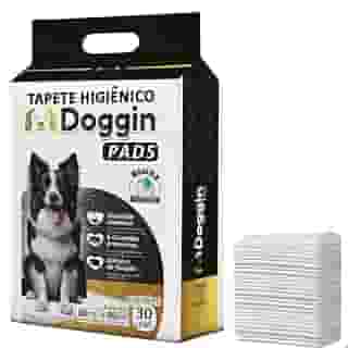 Tapete Higiênico 80cm x 60cm 30 Unidades para Cachorro Sanitário Super Absorvente Antivazamento Alta Absorção Descartável Premium Atrativo 6 Camadas Doggin