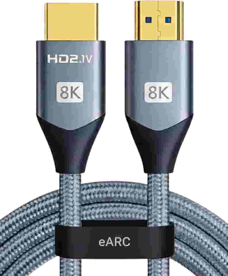 Cabo HDMI 2.1 8K 2m Ultra Rápido 48Gbps | HDR10 eARC VRR | Compatível com TV 8K, 4K, PS5, Xbox, Monitor Gamer, Projetor, PC | Conector Banhado a Ouro e Cabo Reforçado - PREMIUM