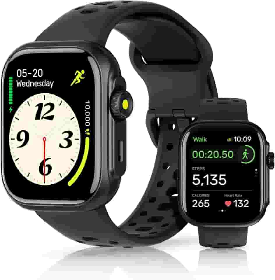Relogio Smartwatch Feminino com GPS, Alexa Built-in, à prova d'água 3ATM natação, Relogio Masculino, Monitoramento Relógio Esportivo, Chamadas Bluetooth, Notificações, Smartwatch(preto)